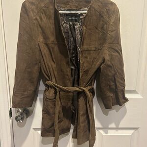 Jaeger Women's Brown Suede Trench Coat